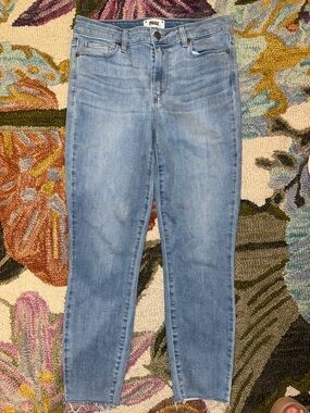 PAIGE Skinny High-Rise Jeans in Light Blue Wash